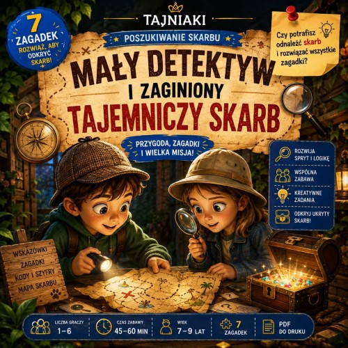 Mały detektyw i zaginiony skarb poszukiwanie skarbu gra pdf dla dzieci.jpg